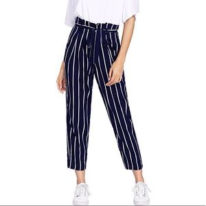SheIn Women’s Ruffle Tie Waist Pants with Pockets